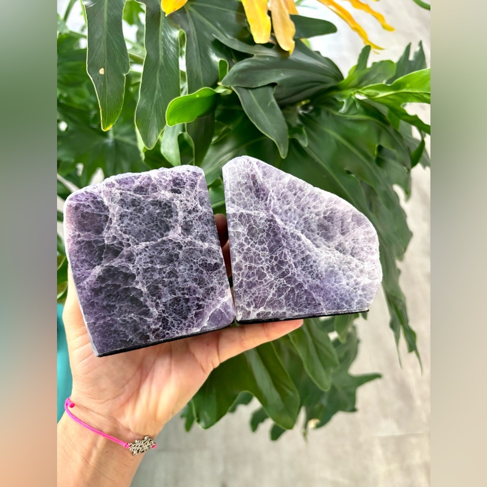 Purple Fluorite bookends || Double sided - Picture 6 of 9